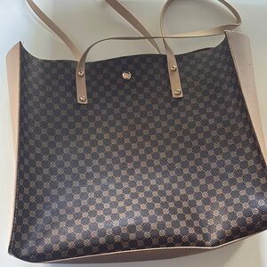 Elegant Brown Patterned Tote Bag